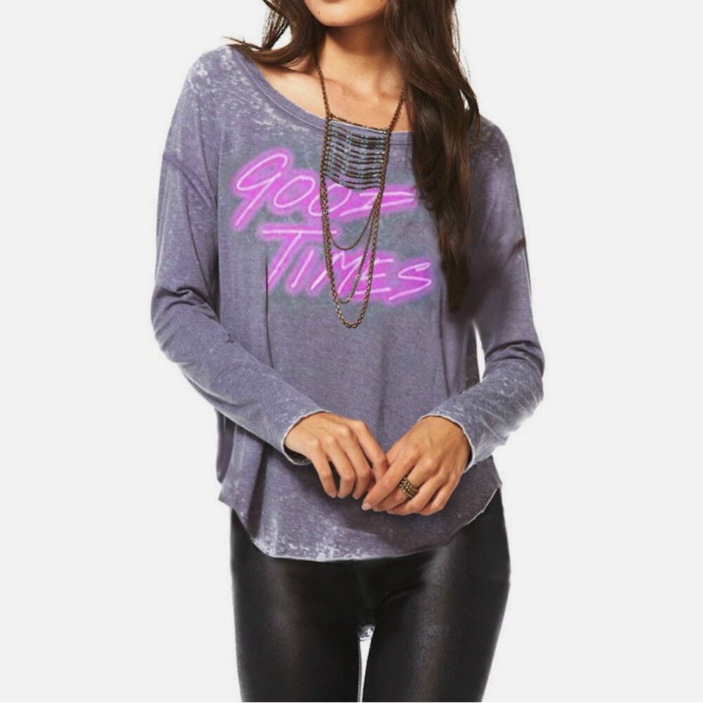 Chaser LA Gray Burnout Good Times T Shirt